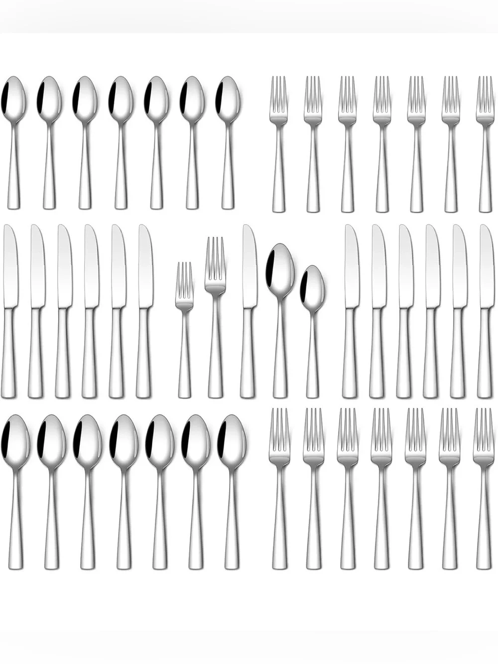 Stainless Steel 45-Piece Flatware Set - Silver